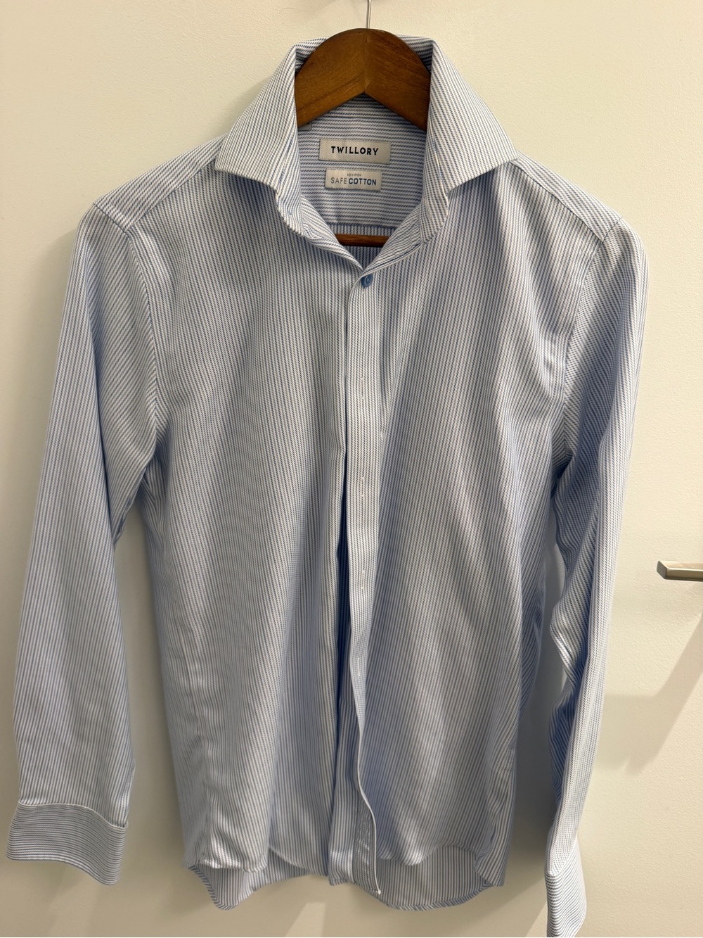 Twillory Slim Fit Blue Pinstripe Dress Shirt